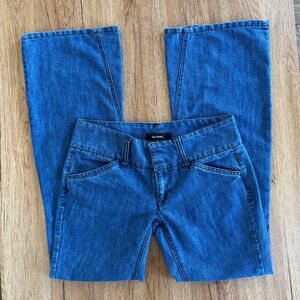 Vtg Daisy Fuentes Moda Low-Rise Flare Blue Jeans Size 4